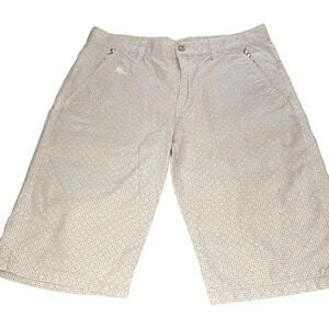 Burberry Men's Cream & Gray Gingham Flat Front Shorts